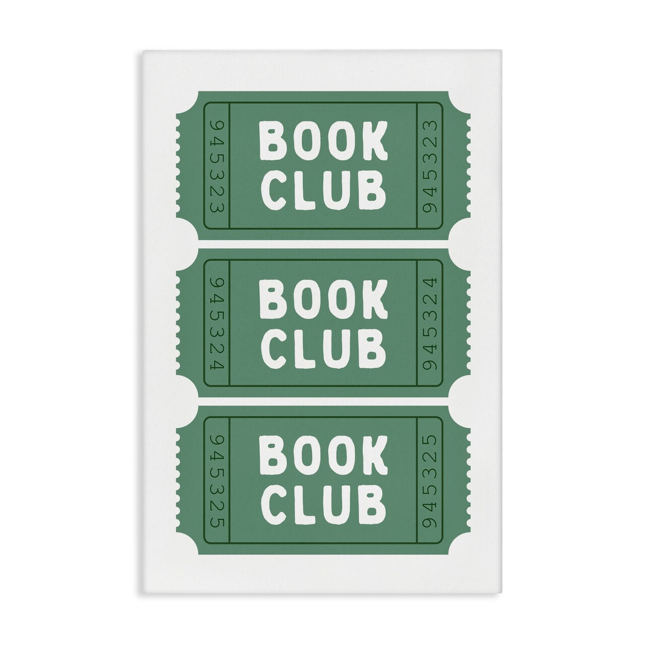 Stupell Industries Green Book Club Tickets Canvas Wall Art, design by Lettered and Lined